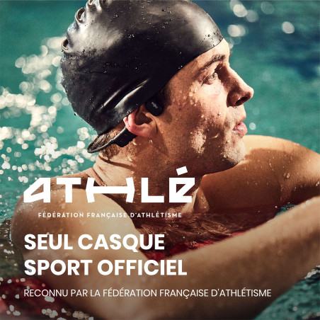 SHOKZ OPENSWIM - Noir - Casque audio Natation , Eau Libre - EN STOCK | Les4Nages