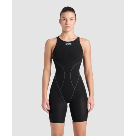 ARENA IMPULSO Powerskin Dos Ouvert - Black teal - Combinaison Natation Femme | Les4Nages