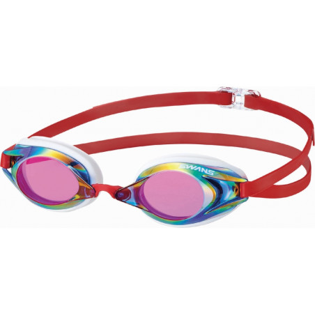 SWANS SR-2 Miroir Rouge et Blanc - Lunettes Natation | Les4Nages