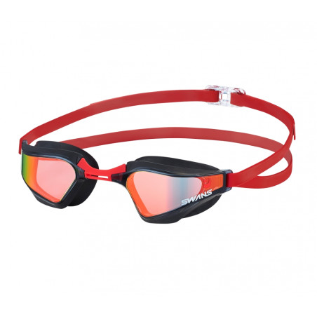 SWANS Valkyrie Miroir MIT Rouge et Noir - Lunettes Natation | Les4Nages