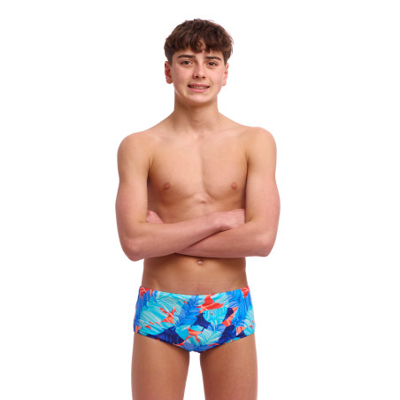 FUNKY TRUNKS (8-12 ans) Lotsa Leaves - Sidewinder Boxer Garçon | Les4Nages