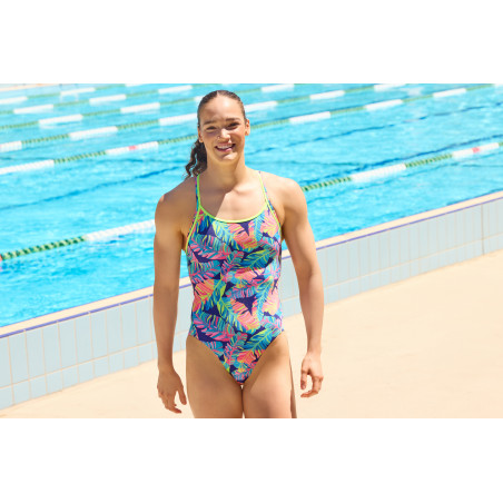 Maillot Menstruel Natation FUNKITA Leaving Today Diamond Secure - Maillot Femme 1 piece | Les4Nages