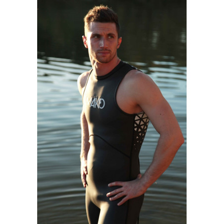 Mako NeoSwim Sleeveless Homme - Combinaison Triathlon Néoprène sans manches Homme | Les4Nages