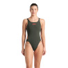 Arena Swimsuit TECH Multi SOLID Dark Sage Black  -  Maillot Natation Femme 