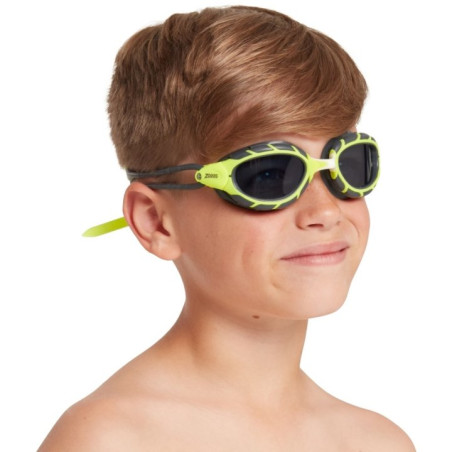 Zoggs PREDATOR JUNIOR LIME GREY TINT SMOKE - Lunettes natation enfants | Les4Nages