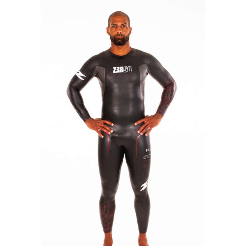 ZEROD FLEX Homme - Black Red - Combinaison Triathlon Homme | Les4Nages