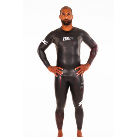 ZEROD FLEX Homme - Black Red - Combinaison Triathlon Homme | Les4Nages