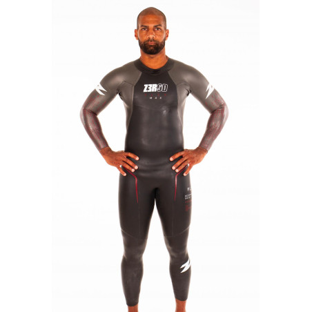 ZEROD FLEX MAX Homme - Black Red - Combinaison Triathlon | Les4Nages