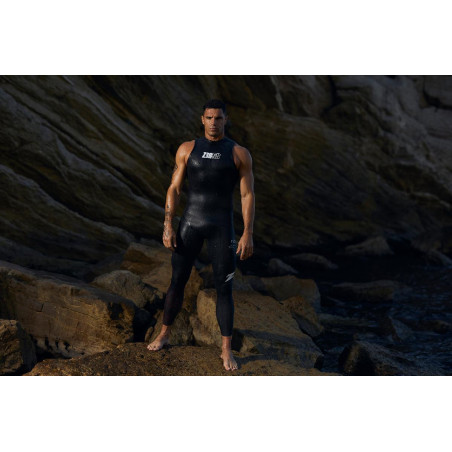 ZEROD FLEX Sans Manches Black Red - Combinaison Triathlon Homme | Les4Nages