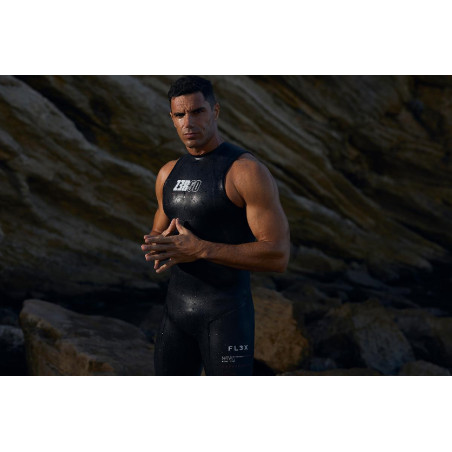 ZEROD FLEX Sans Manches Black Red - Combinaison Triathlon Homme | Les4Nages