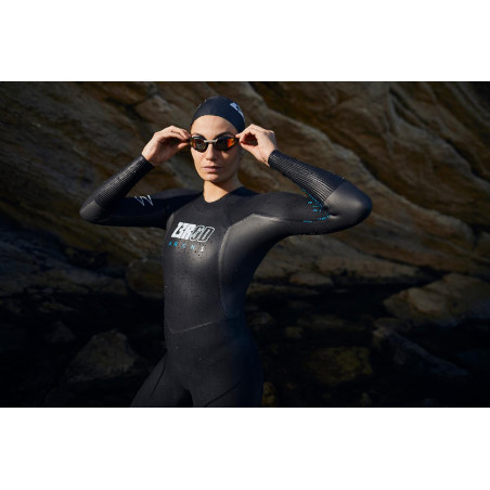 ZEROD ARCHI Femme Black Blue - Combinaison Triathlon Femme | Les4Nages