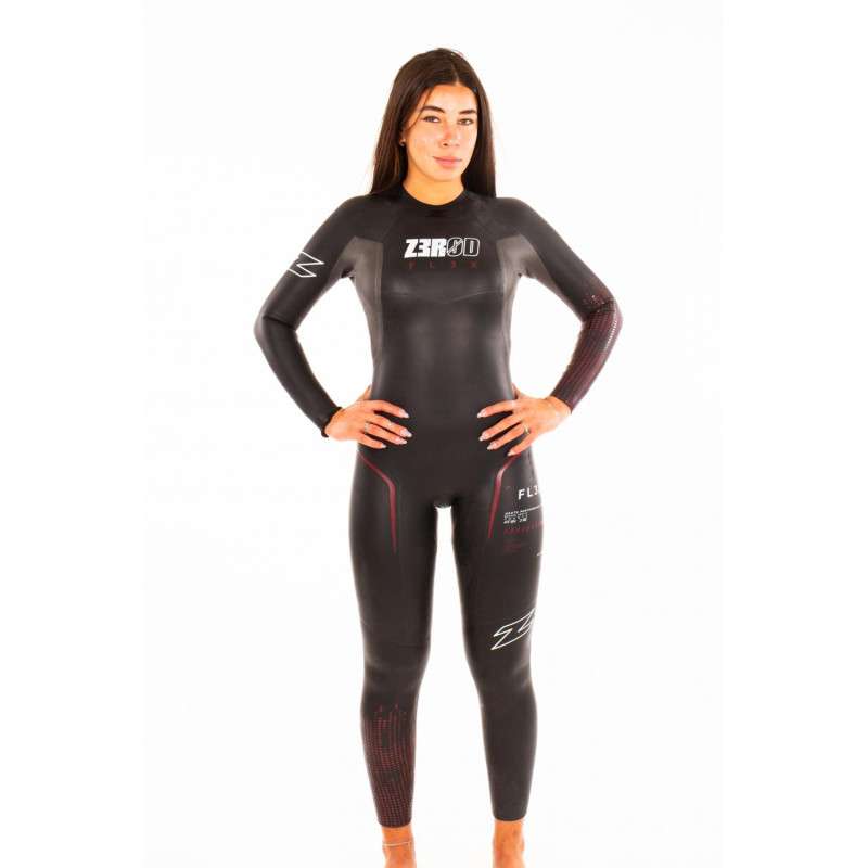 ZEROD FLEX Femme Black Red - Combinaison Triathlon Femme | Les4Nages