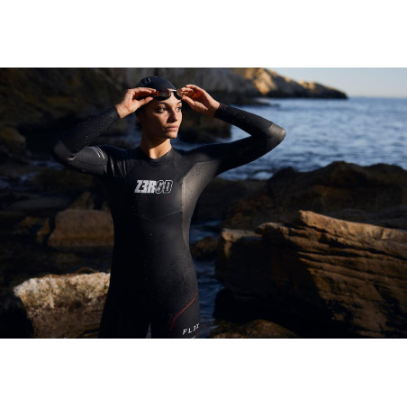 ZEROD FLEX Femme Black Red - Combinaison Triathlon Femme | Les4Nages
