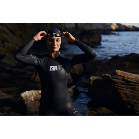 ZEROD FLEX Femme Black Red - Combinaison Triathlon Femme | Les4Nages