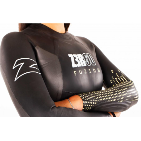 ZEROD FUZION Femme Black Gold - Combinaison Triathlon Femme | Les4Nages