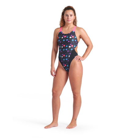 Arena CONTOUR Swim Tech Black Multi Black Shocking Pink - Maillot Natation Femme 1 piece | Les4Nages Arena CONTOUR Swim Tech Black Multi Black Shocking Pink - Maillot Natation Femme 1 piece | Les4Nages