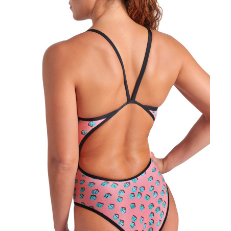 Arena DICES Super Fly Back Pink Multi Black - Maillot Natation Femme 1 piece | Les4Nages Arena DICES Super Fly Back Pink Multi Black - Maillot Natation Femme 1 piece | Les4Nages