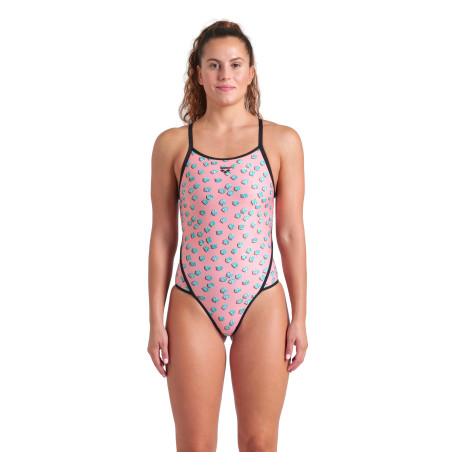 Arena DICES Super Fly Back Pink Multi Black - Maillot Natation Femme 1 piece | Les4Nages Arena DICES Super Fly Back Pink Multi Black - Maillot Natation Femme 1 piece | Les4Nages