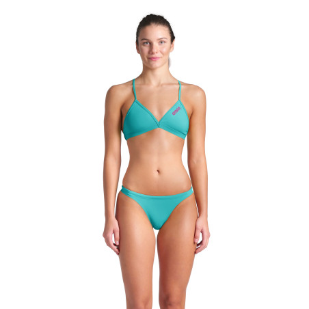 Haut de Maillot 2 pièces ARENA SOLID Team Swim Top Water Shocking Pink | Les4Nages