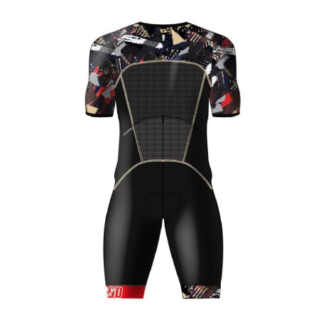 ZEROD TTSUIT Start PSYCHO CHAMPAGNE Homme - Trifonction Triathlon manches courtes | Les4Nages