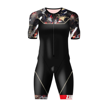 ZEROD TTSUIT Start PSYCHO CHAMPAGNE Homme - Trifonction Triathlon manches courtes | Les4Nages