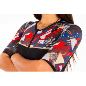 ZEROD TTSuit START Psycho Champagne  woman  - Trifonction Triathlon femme manches courtes