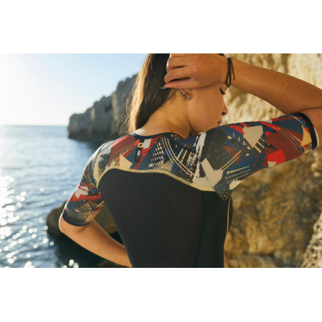 ZEROD TTSuit START Psycho Champagne woman - Trifonction Triathlon femme manches courtes | Les4Nages