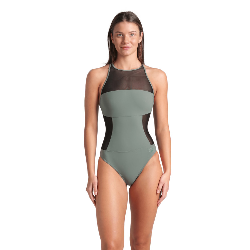 Arena Mesh Panels Dos Swim pro - Sage - Maillot Natation Femme | Les4Nages