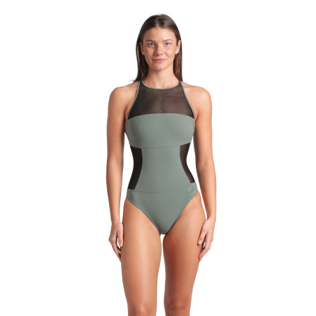 Arena Mesh Panels Dos Swim pro - Sage - Maillot Natation Femme | Les4Nages