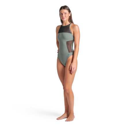 Arena Mesh Panels Dos Swim pro - Sage - Maillot Natation Femme | Les4Nages