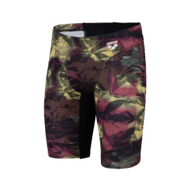 MEN'S ARENA HERO CAMO SWIM JAMMER - BLACK/RED FANDANGO MULTI