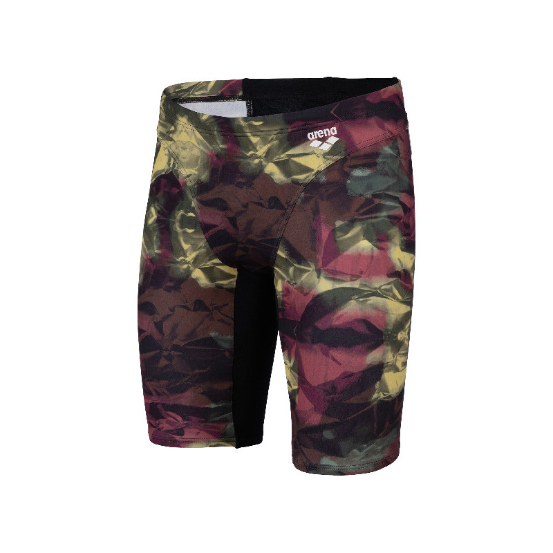MEN'S ARENA HERO CAMO SWIM JAMMER - BLACK/RED FANDANGO MULTI | Les4Nages