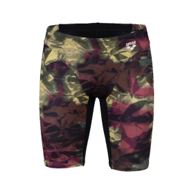 MEN'S ARENA HERO CAMO SWIM JAMMER - BLACK/RED FANDANGO MULTI
