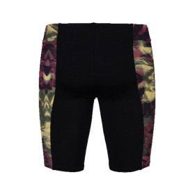 MEN'S ARENA HERO CAMO SWIM JAMMER - BLACK/RED FANDANGO MULTI