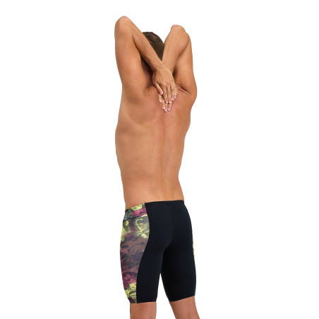 MEN'S ARENA HERO CAMO SWIM JAMMER - BLACK/RED FANDANGO MULTI | Les4Nages