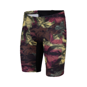 MEN'S ARENA HERO CAMO SWIM JAMMER - BLACK/RED FANDANGO MULTI