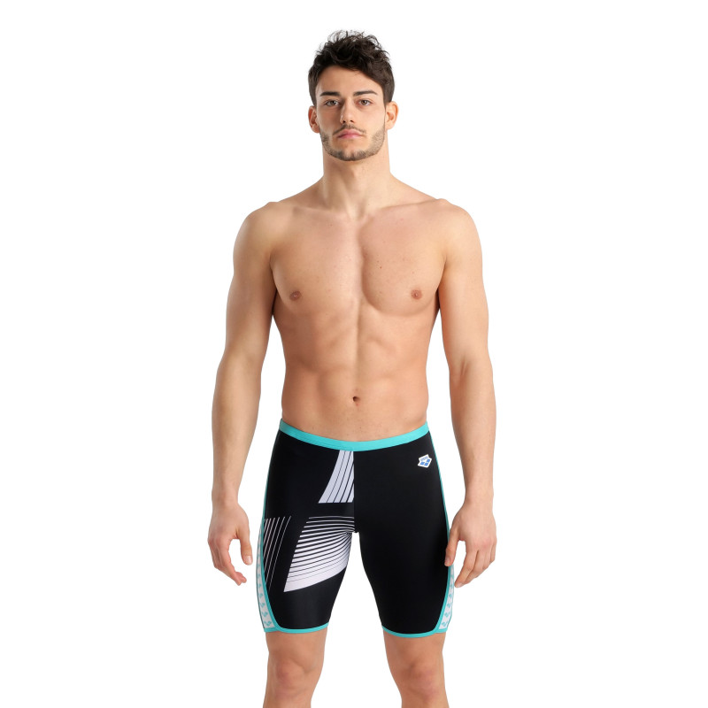 Vente Privée Arena Mai 2025 - MEN'S ARENA ICONS SWIM JAMMER LOGO - BLACK-WHITE-BLUE DIAMOND | Les4Nages