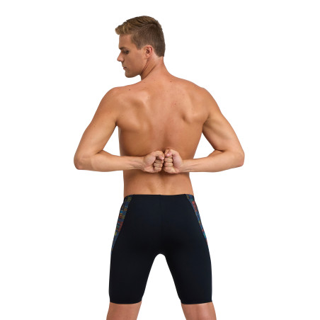 Vente Privée Arena Mai 2025 - MEN'S ARENA SLOW MOTION SWIM JAMMER - BLACK-TURQUOISE MULTI | Les4Nages