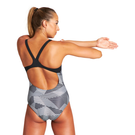 Vente Privée Arena Mai 2025 - W STRIPED GEO SWIM PRO BACK ONE PIECE BLACK-MULTI | Les4Nages