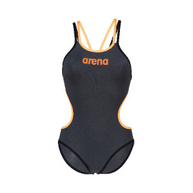 Vente Privée Arena Mai 2025 - W ARENA ONE DOUBLE CROSS BACK ONE PIECE ASPHALT-BLACK-FLUO ORANGE