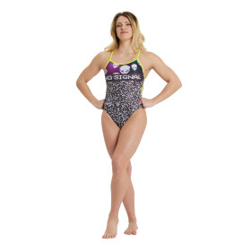 Vente Privée Arena Mai 2025 - WOMEN'S CRAZY ARENA SWIMSUIT LACE BACK P BLACK-SOFT GREEN