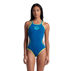  W ARENA ONE DOUBLE CROSS BACK ONE PIECE BLUE COSMO-SOFT GREEN-WATE