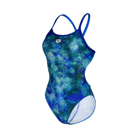 Vente Privée Arena Mai 2025 - WOMEN'S SWIMSUIT CHALLENGE BACK ALLOVER NEON BLUE-NEON BLUE MULTI | Les4Nages