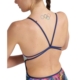 Vente Privée Arena Mai 2025 - WOMEN'S SWIMSUIT LACE BACK ALLOVER NAVY-MULTI