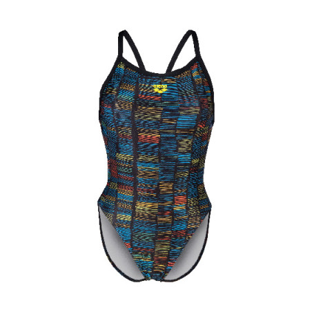 Vente Privée Arena Mai 2025 - WOMEN'S ARENA SLOW MOTION SWIMSUIT XCROS BLACK-TURQUOISE MULTI | Les4Nages