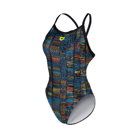 Vente Privée Arena Mai 2025 - WOMEN'S ARENA SLOW MOTION SWIMSUIT XCROS BLACK-TURQUOISE MULTI | Les4Nages