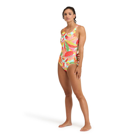Vente Privée Arena Mai 2025 - WOMEN'S ARENA TROPIC SWIMSUIT CONTROL PR FLUO RED-MULTI | Les4Nages