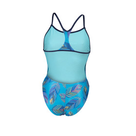 Vente Privée Arena Mai 2025 - WOMEN'S ARENA FALLING LEAVES SWIMSUIT BO NEON BLUE/TURQUOISE MULTI