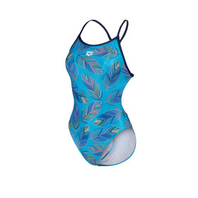 Vente Privée Arena Mai 2025 - WOMEN'S ARENA FALLING LEAVES SWIMSUIT BO NEON BLUE/TURQUOISE MULTI