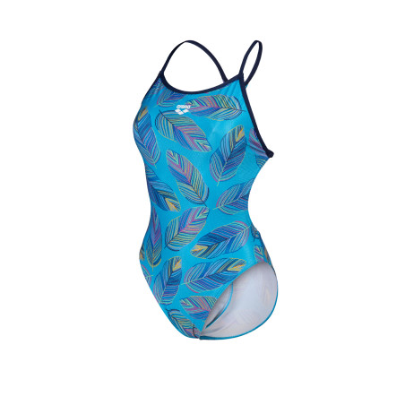 Vente Privée Arena Mai 2025 - WOMEN'S ARENA FALLING LEAVES SWIMSUIT BO NEON BLUE/TURQUOISE MULTI | Les4Nages